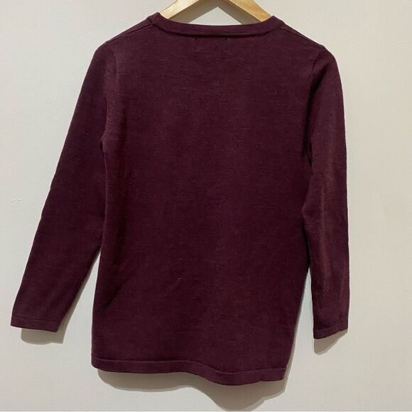 Essential Antwerp Peplum Burgundy Sweater - Picture 3 of 5